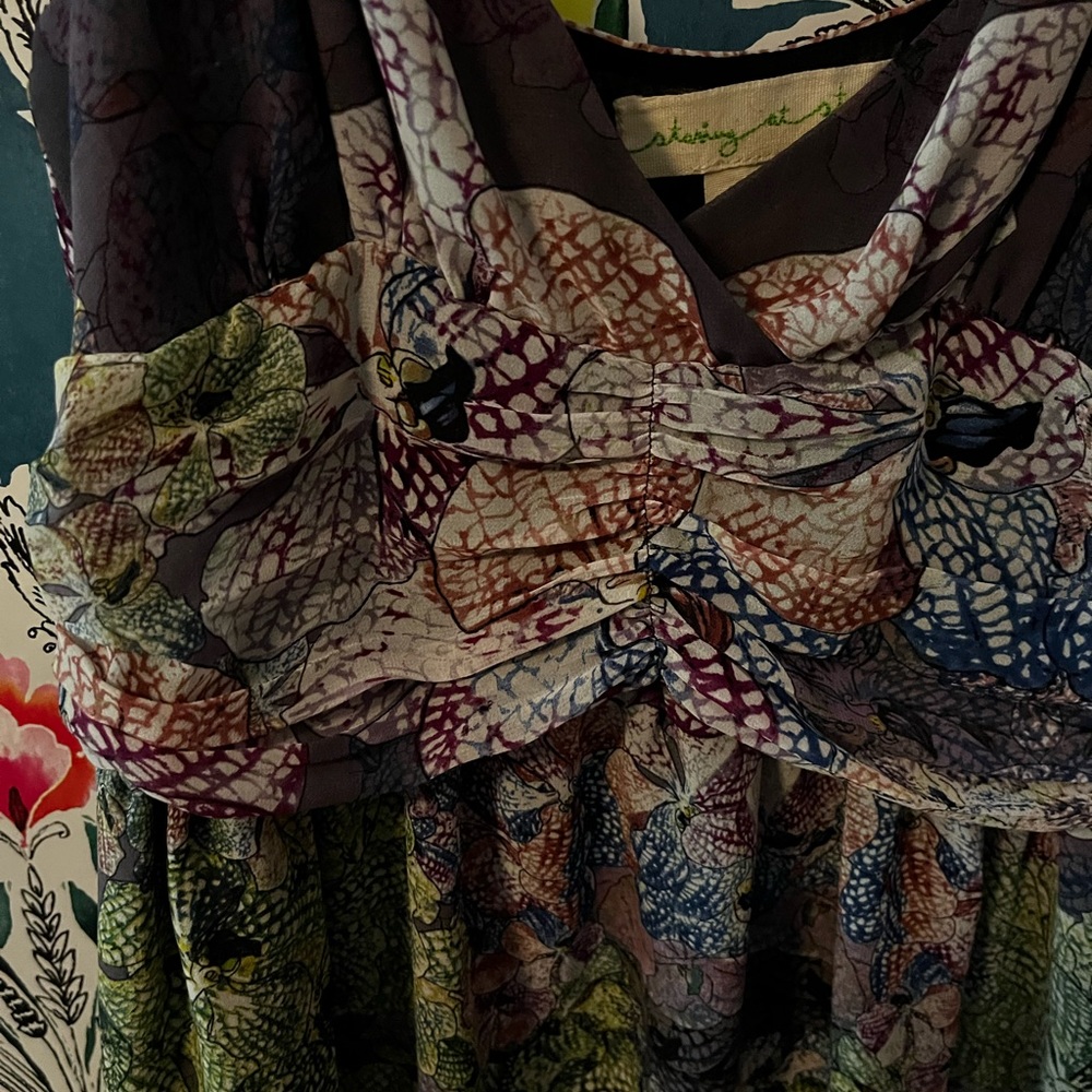 Anthropologie/Staring at stars: women’s (8) Spaghetti strap print dress - Picture 3 of 8